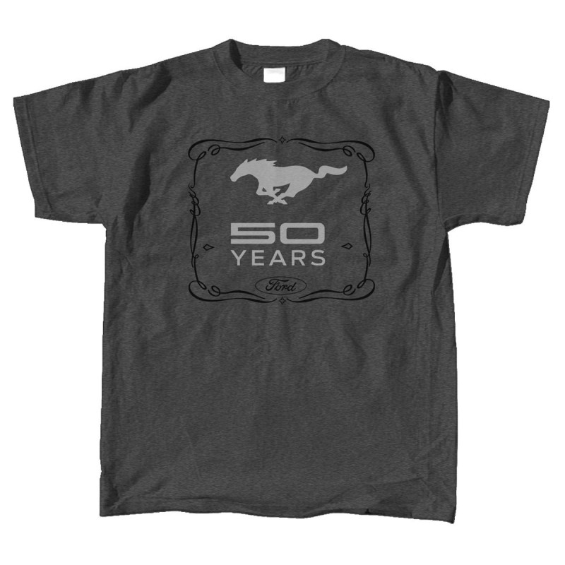 FORD MUSTANG 1964-2016 TSHIRT 50 ANS MUSTANG GRIS FONCE