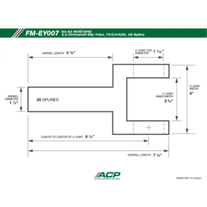FORD MUSTANG 1984-1993 YOKE DE SORTIE DE BOITE 5.0 T5 C4 AOD 28 CANNELURES driveshaft slip yoke 28 spline ACP FM-EY007 E3DZ-4841