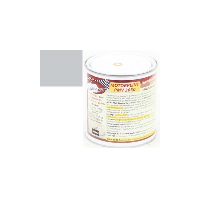 PEINTURE ANTICORROSION POUR MOTEUR RAL 9006 (GRIS ALUMINIUM) 500 ML MotorPeint PMV 3030 Restom