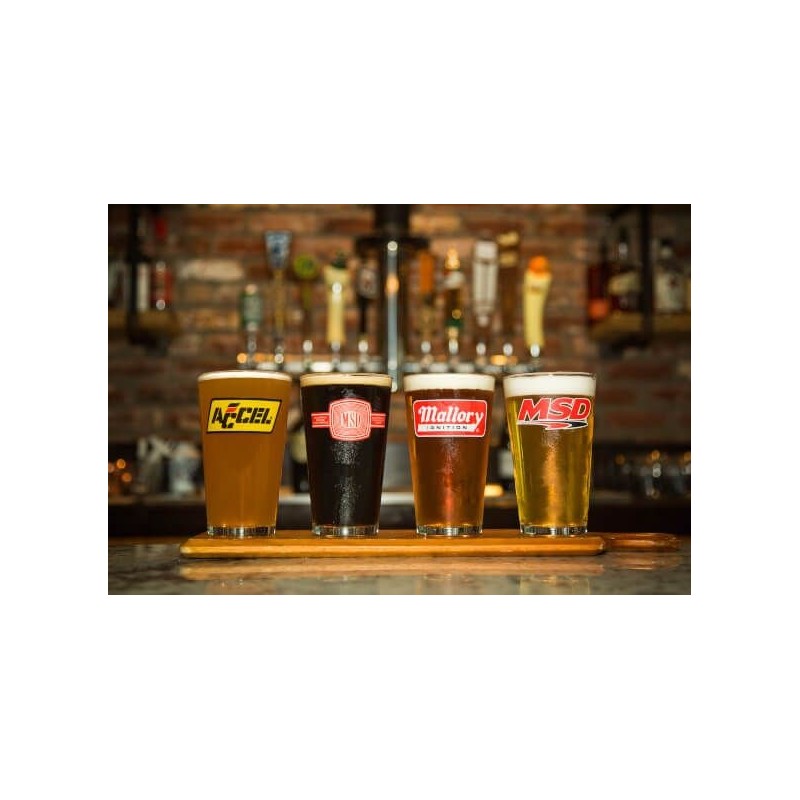 Obsolète LOT DE 4 VERRES A BIERE ACCEL MSD MALLORY Holley 36-454 - DERNIER EXEMPLAIRE AVANT ARRET DE LA REFERENCE