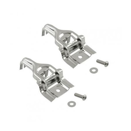 FORD MUSTANG 1979-1993 PAIRE DE SUPPORTS DE RADIATEUR INOX POLI radiator brackets polished stainless DANIEL CARPENTER D9ZZ-8193