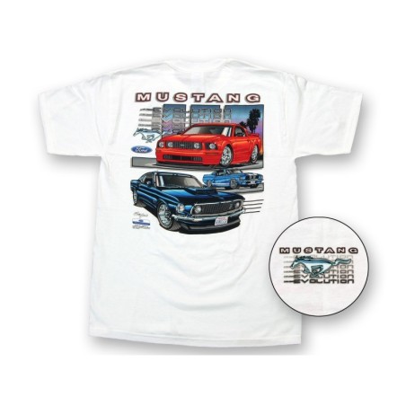 FORD MUSTANG 1964-2015 T-SHIRT FORD MUSTANG EVOLUTION TAILLE XXX-LARGE t-shirt ford mustang evolution SCOTT DRAKE TS-E-XXXL