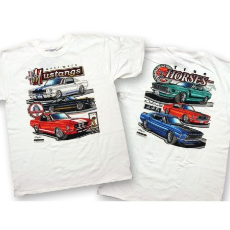 FORD MUSTANG 1964-2015 T-SHIRT MUSTANG RACE / TRUE HORSE TAILLE XX-LARGE t-shirt mustang race bred and true horses SCOTT DRAKE T