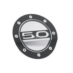 FORD MUSTANG 2015-2023 5.0 Blk/silvr Fuel Door DRAKE MUSCLE CARS FR3Z-6640526-5B