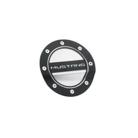 FORD MUSTANG 2015-2023 Blk/slvr Fuel Door DRAKE MUSCLE CARS FR3Z-6640526-MB
