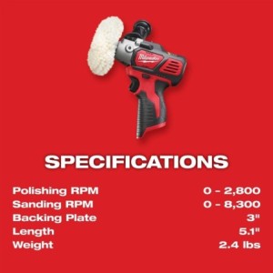 POLISSEUSE PONCEUSE 12V Milwaukee M12 Variable Speed Polishers/Sanders 2438-22X