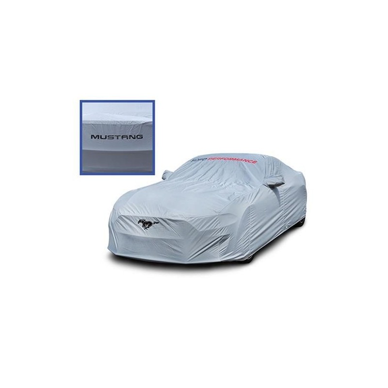 FORD MUSTANG 2015-2023 HOUSE DE PROTECTION GRISE AVEC LOGO Ford Performance Parts Car Covers M-19412-M8FP