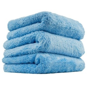 MICROFIBRE DE SÉCHAGE SANS BORD BLEU 40CM X 40CM Chemical Guys Happy Ending Edgeless Microfiber Towels MIC35003 lot de 3