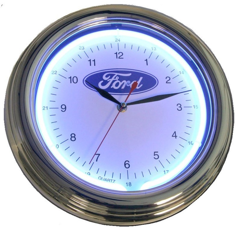 FORD MUSTANG 1964-2013 HORLOGE NEON Ford Neon Wall Clock SCOTT DRAKE ACC-840340