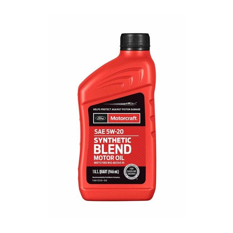 FORD MUSTANG 2011-2017 V6 3.7 V8 302 SANS OPTION TRACK PACK HUILE SYNTHÉTIQUE 946 ML SAE 5W20 API GF 6A Motorcraft Engine Oil XO